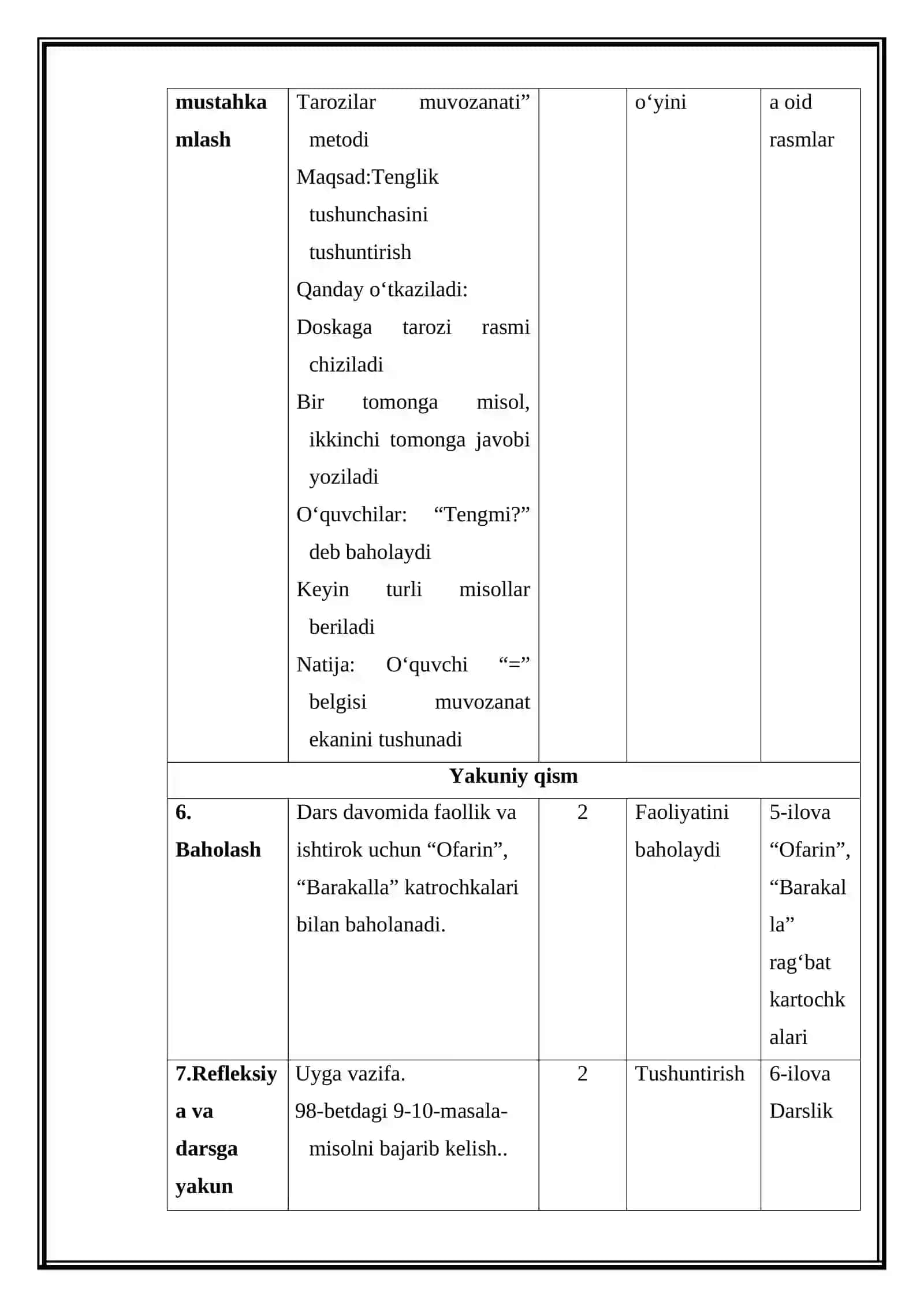 Tenglik va tengsizliklar (Mikrodars ishlanma) 4