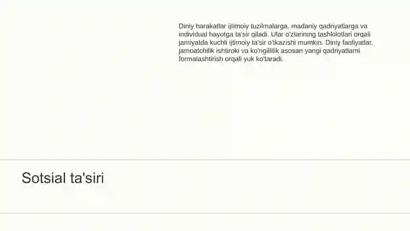 Zamonaviy Diniy Harakatlar 4
