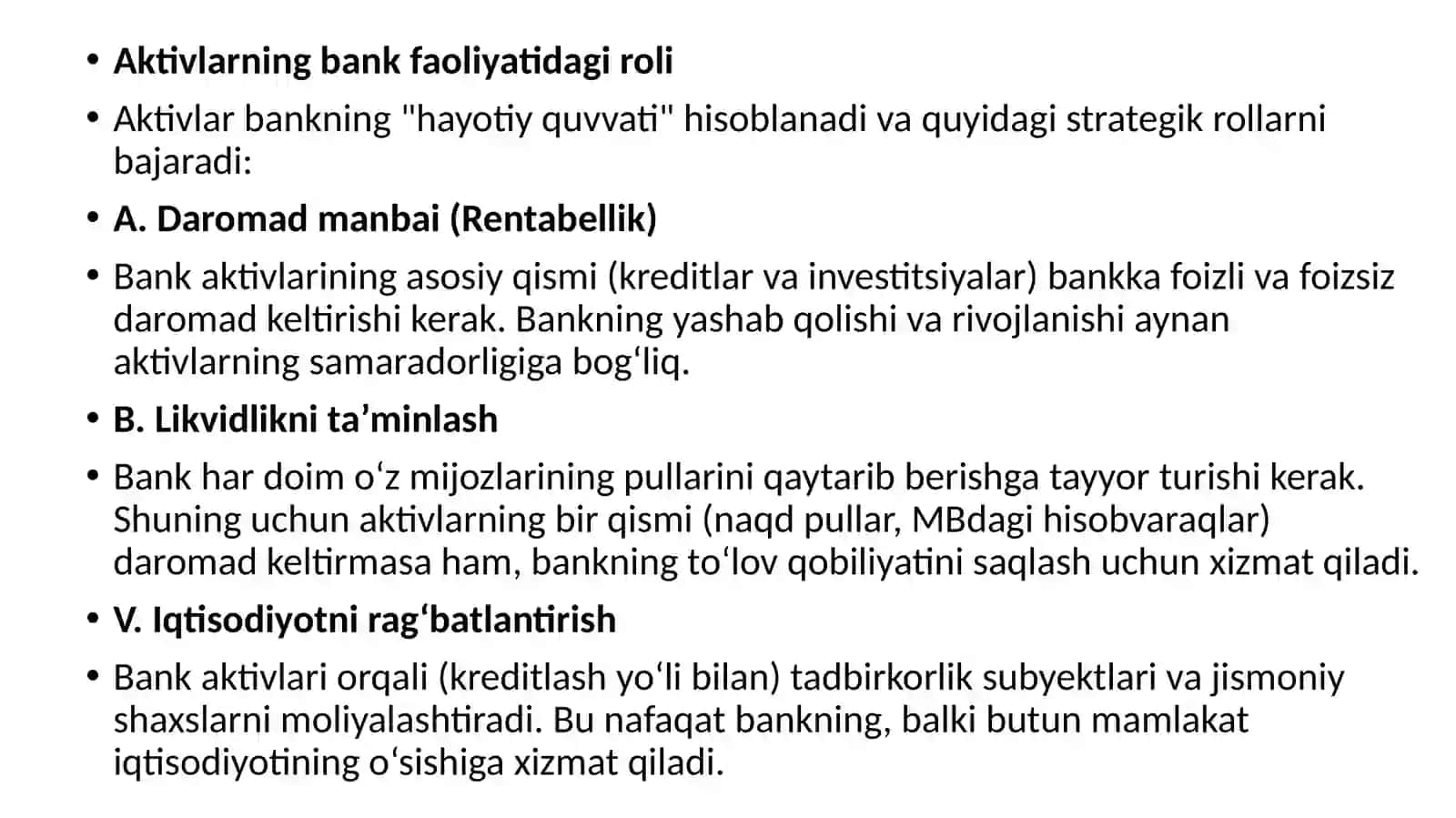 TIJORAT BANKLARINING AKTIV OPERATSIYALARI VA UNING TARKIBI 4