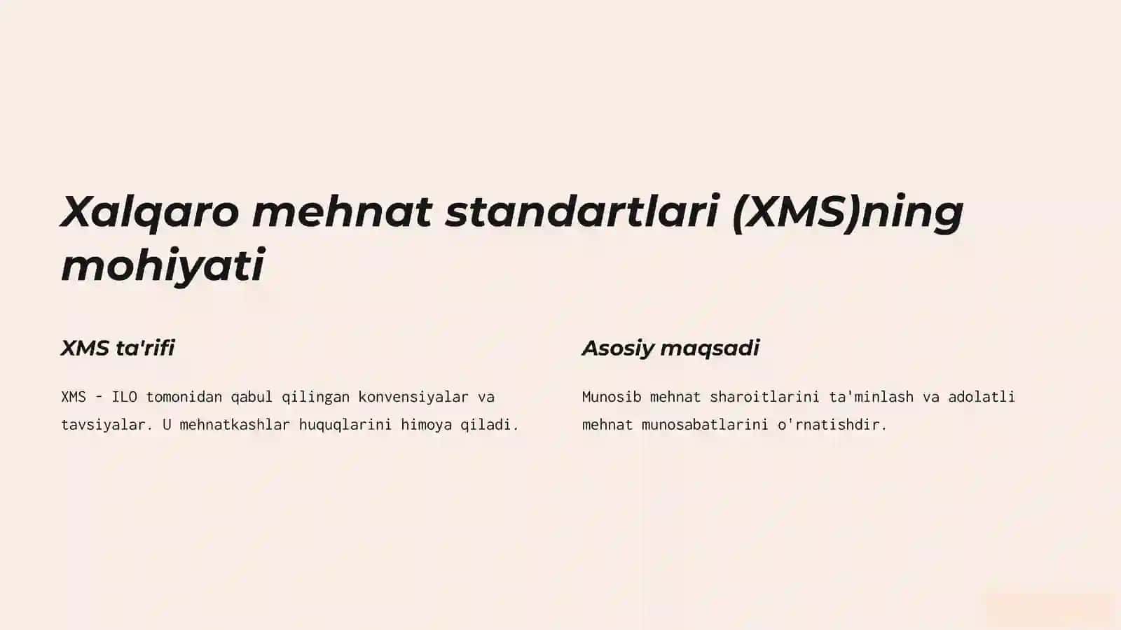 Xalqaro Mehnat Standartlarining O'rni va Ahamiyati 4