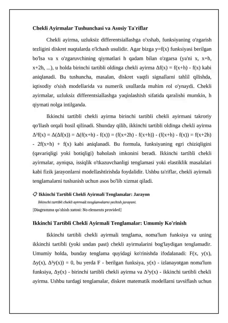 Ikkinchi Tartibli Chekli Ayirmali Tenglamalar 4