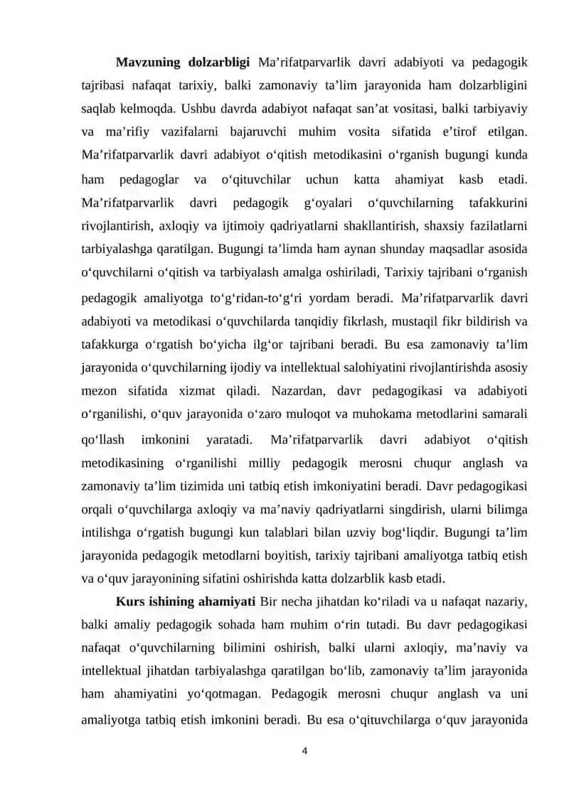 Adabiyot o‘qitish metodikassi tarixida ma’rifatparvarlik davri 4