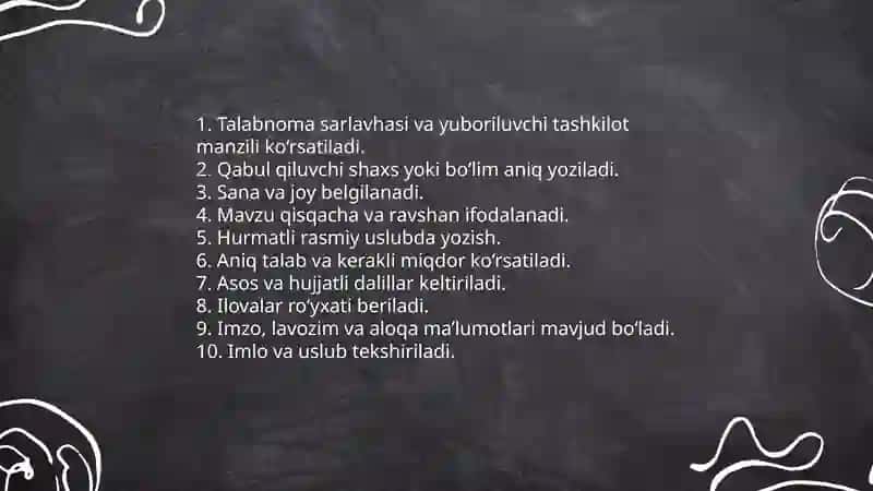 Talabnoma va taqdimnoma tushunchasi va farqlari 4