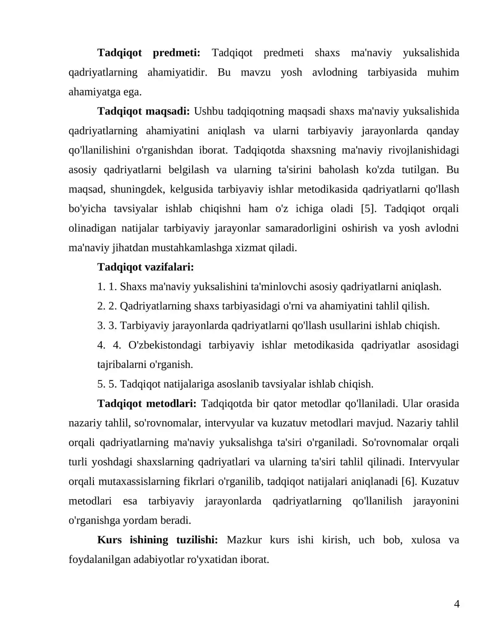 TARBIYAVIY ISHLAR METODIKASI FANIDAN KURS ISHI 4