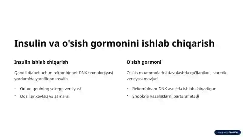Tibbiyotda DNK rekombinantlarini qo'llanilishi 4