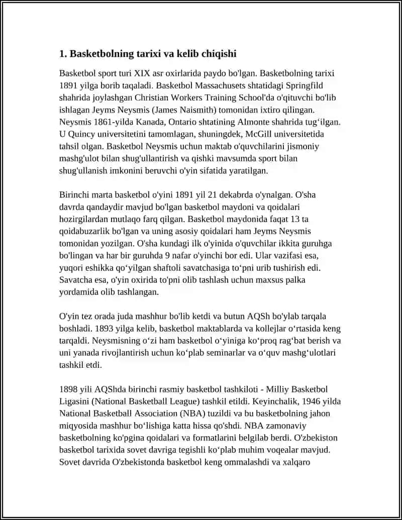 BASKETBOL SPORT TURI HAQIDA 4