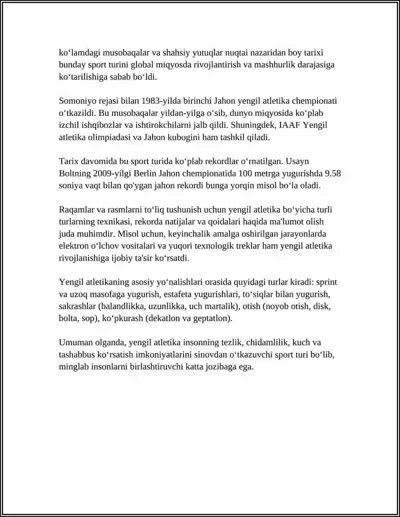 REFERAT Mavzu: YENGIL ATLETIKA 4