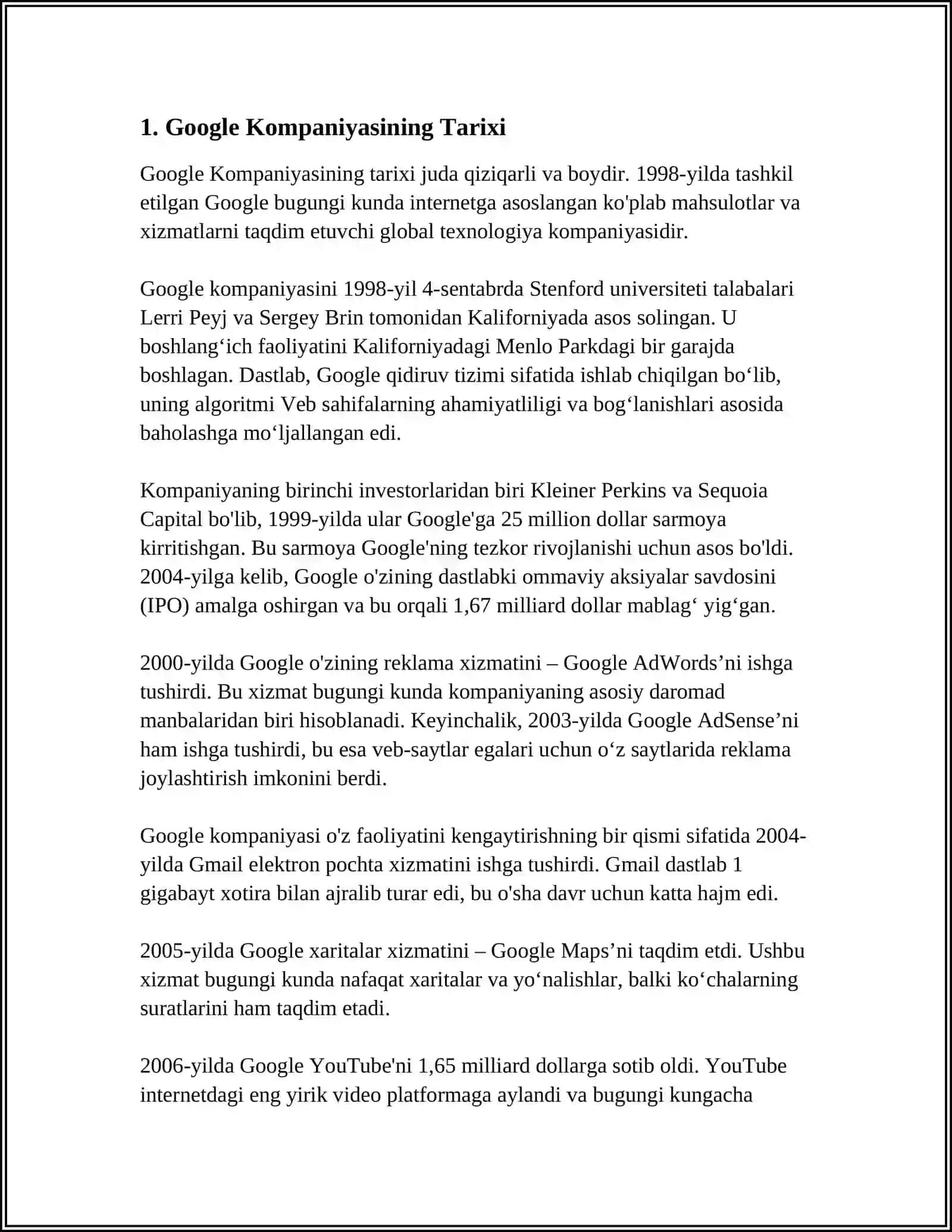 GOOGLE KOMPANIYASI 4