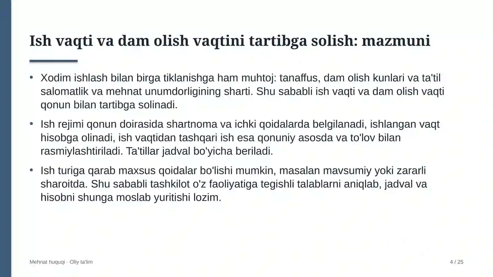 elchixonalarda ish vaqti va dam olish vaqtini tartibga solish 7508 4