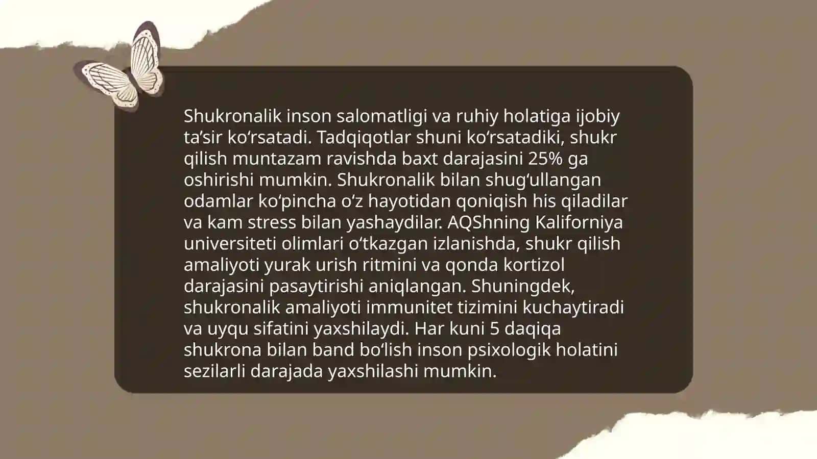 Go'zal kunlarga shukronalik 4