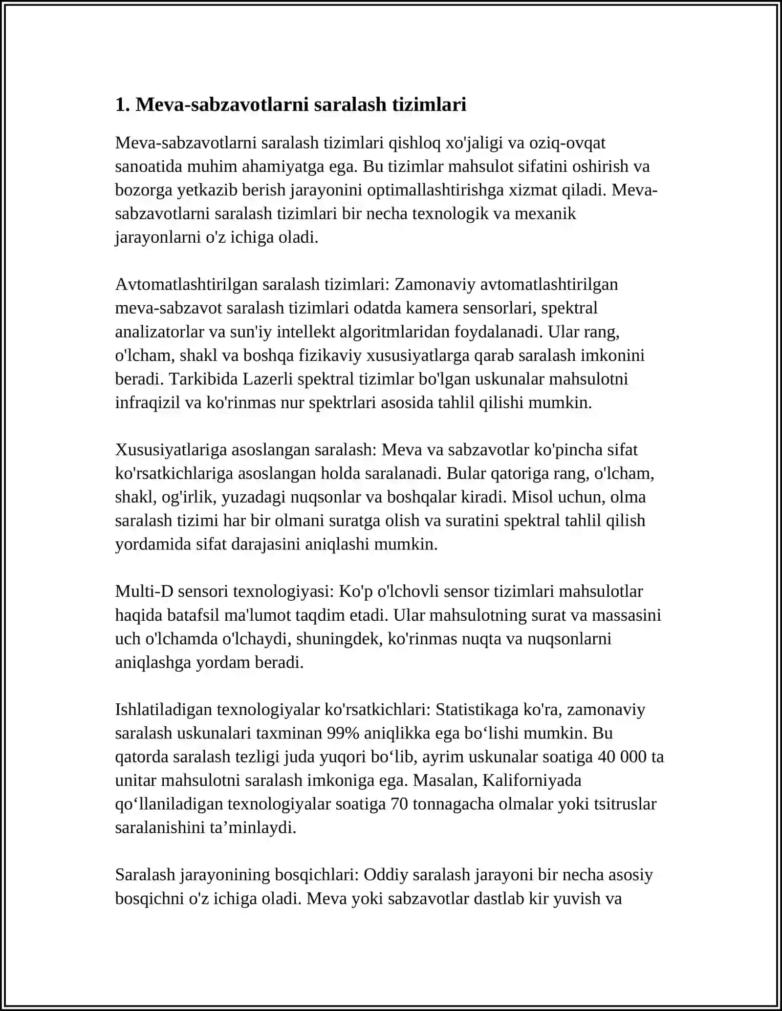 Meva-sabzavotlarni saralash tizimlari 4