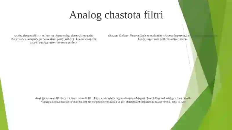 Chastota Filtirlari 4