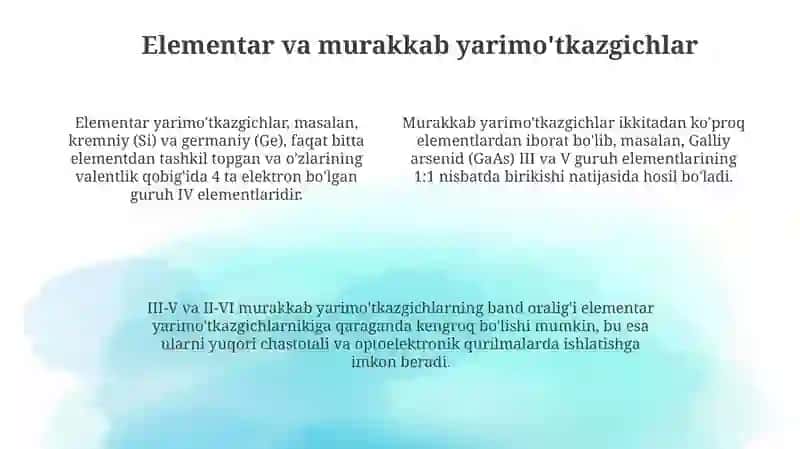 Yarim oʻtkazgichlarning kimyoviy tuzilishi 4