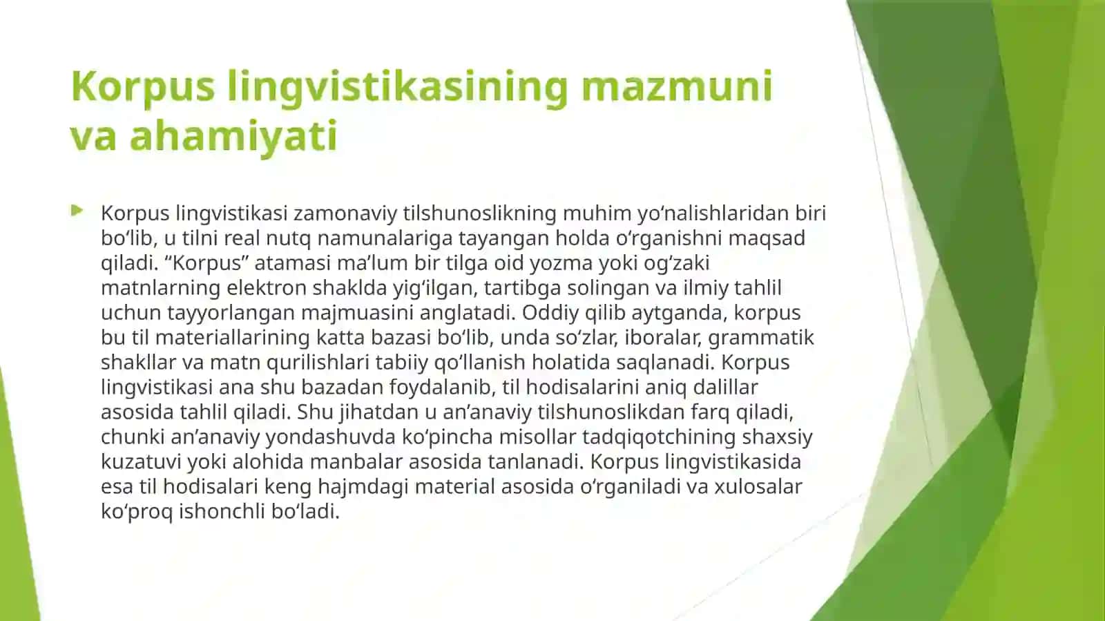 Lingvistik tadqiqotlarda korpusdan foydalanish usullari 4