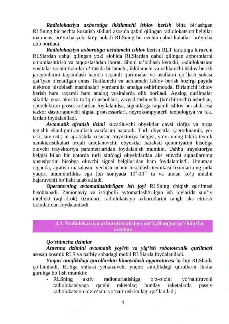 Radiolokatsiya Tizimi 4