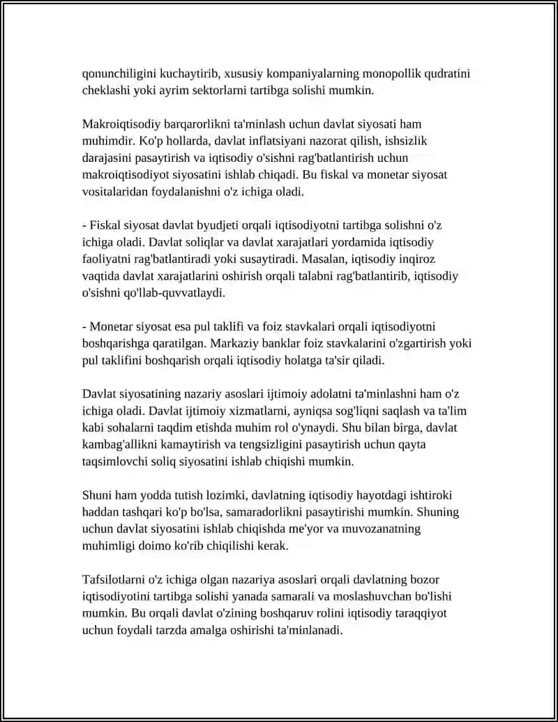 BOZOR IQTISODIYOTINI TARTIBGA SOLISHDA DAVLATNING ROLI 4
