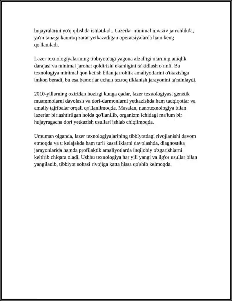 LAZERNING TIBBIYOTDA QOʻLLANISHI 4