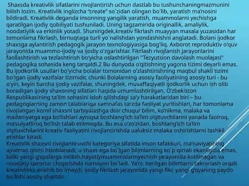 O’qituvchini kreativ salohiyati 4