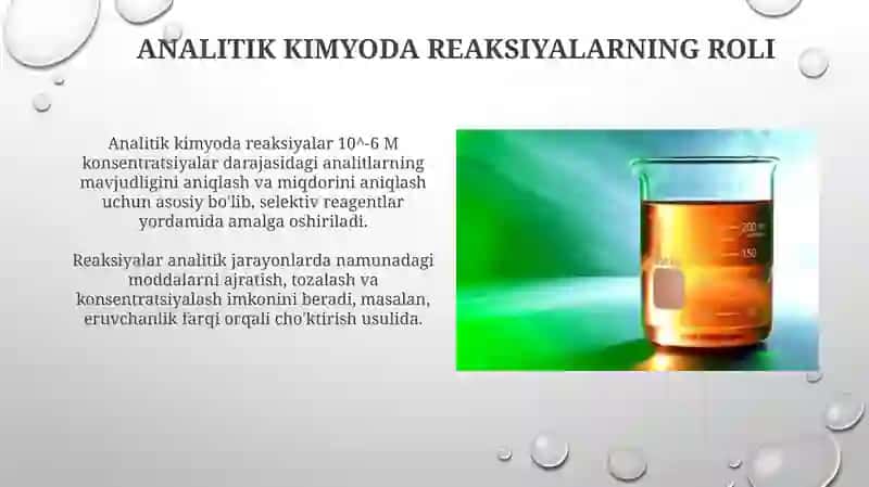 Tahliliy kimyoviy reaksiyalarning ta'rifi 4