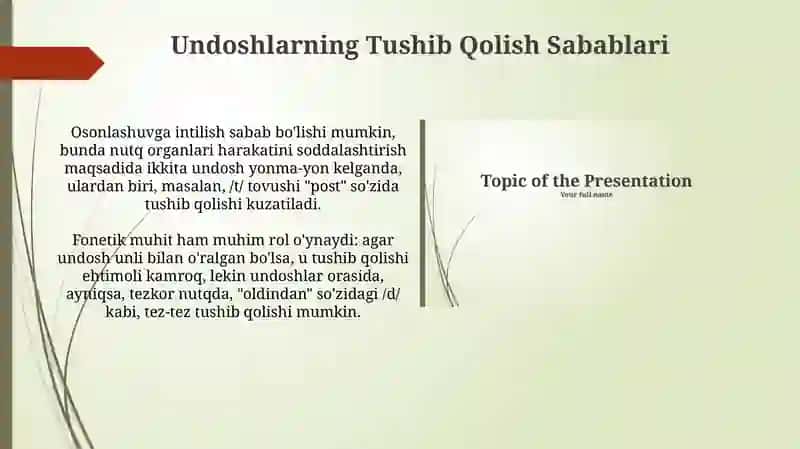 Talaffuzda Tushib Qoladigan Undoshlar 4