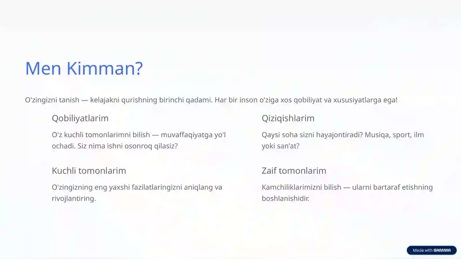Men va Mening Kelajagim 4