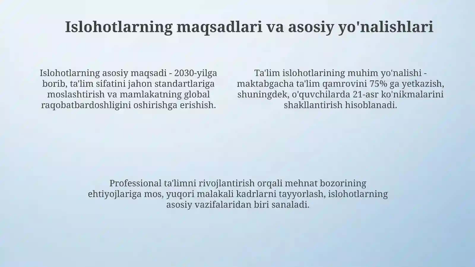 Ta'lim tizimidagi islohotlar 4