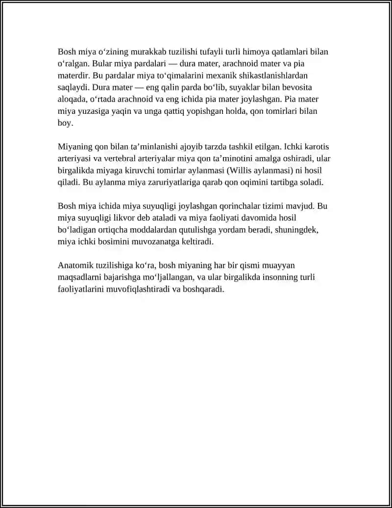 Bosh miyaning anatomiyasi va asosiy tuzilishi 4