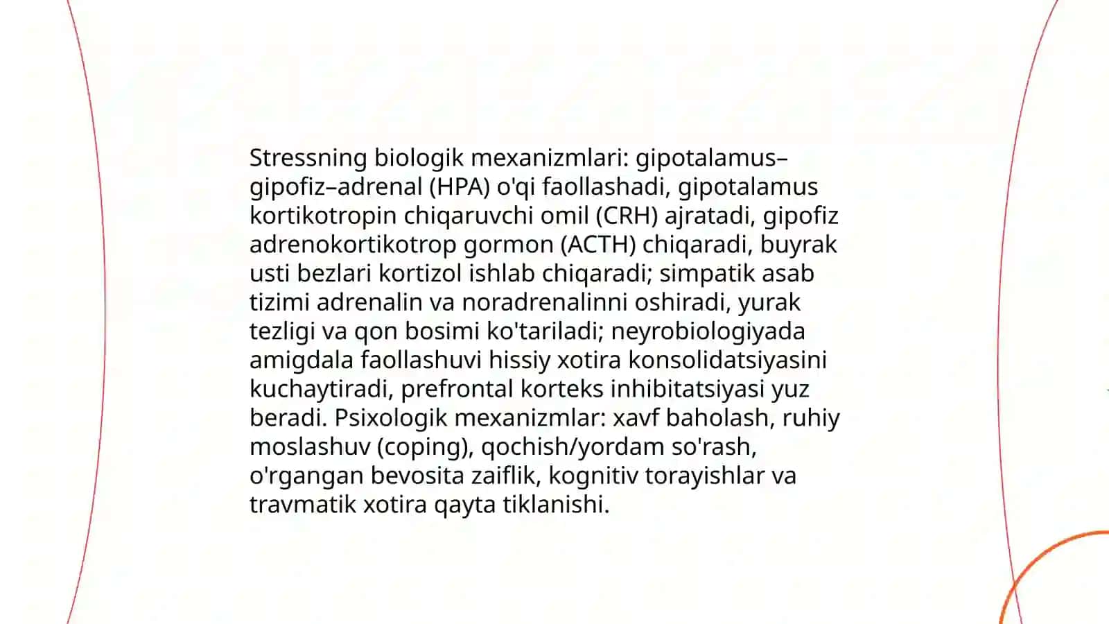 Psixalagik travma, stress va travmatik stress 4