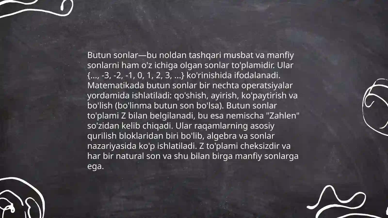 Sistematik sonlar ustida arifmetik amallar 4