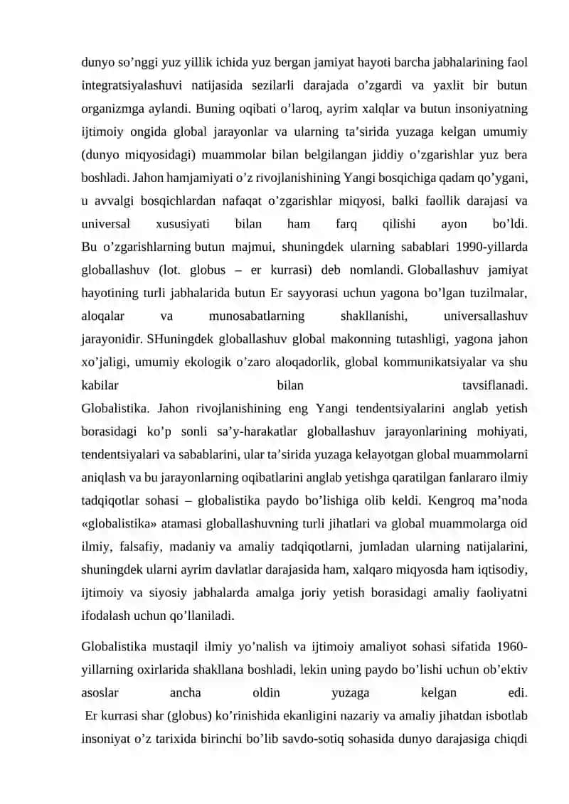 Globallashuv va globalistika 4