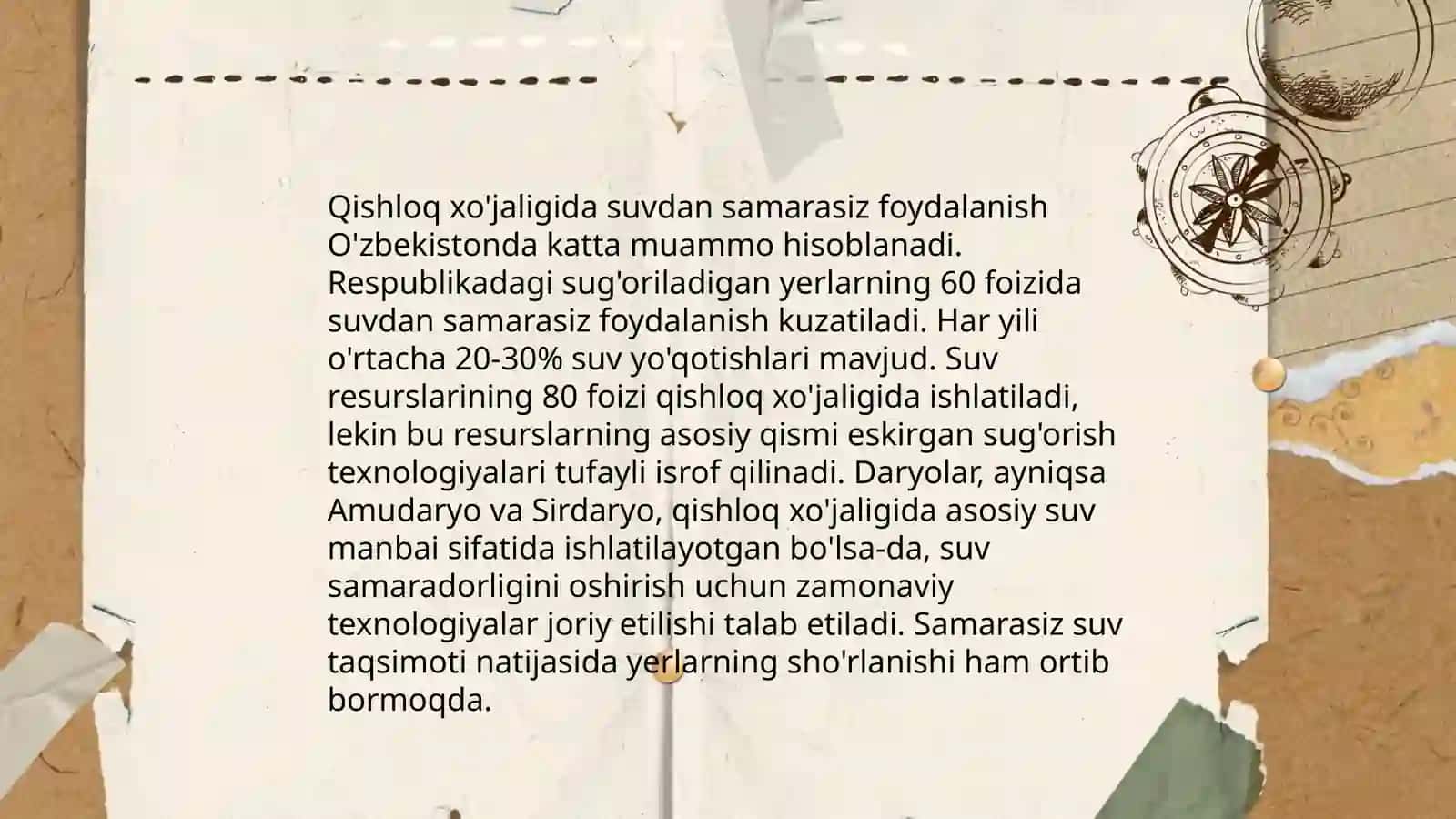 Suv va suvdan foydalanish muammolari 4
