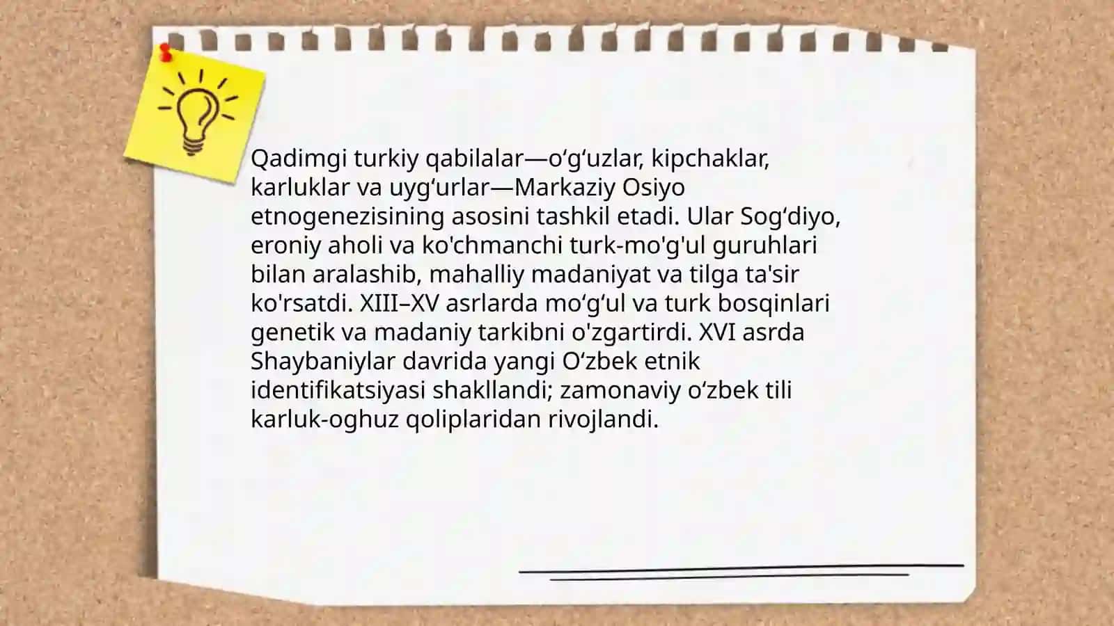 Oʻzbek xalqining kelib chiqishi va etnik jarayonlar i 4