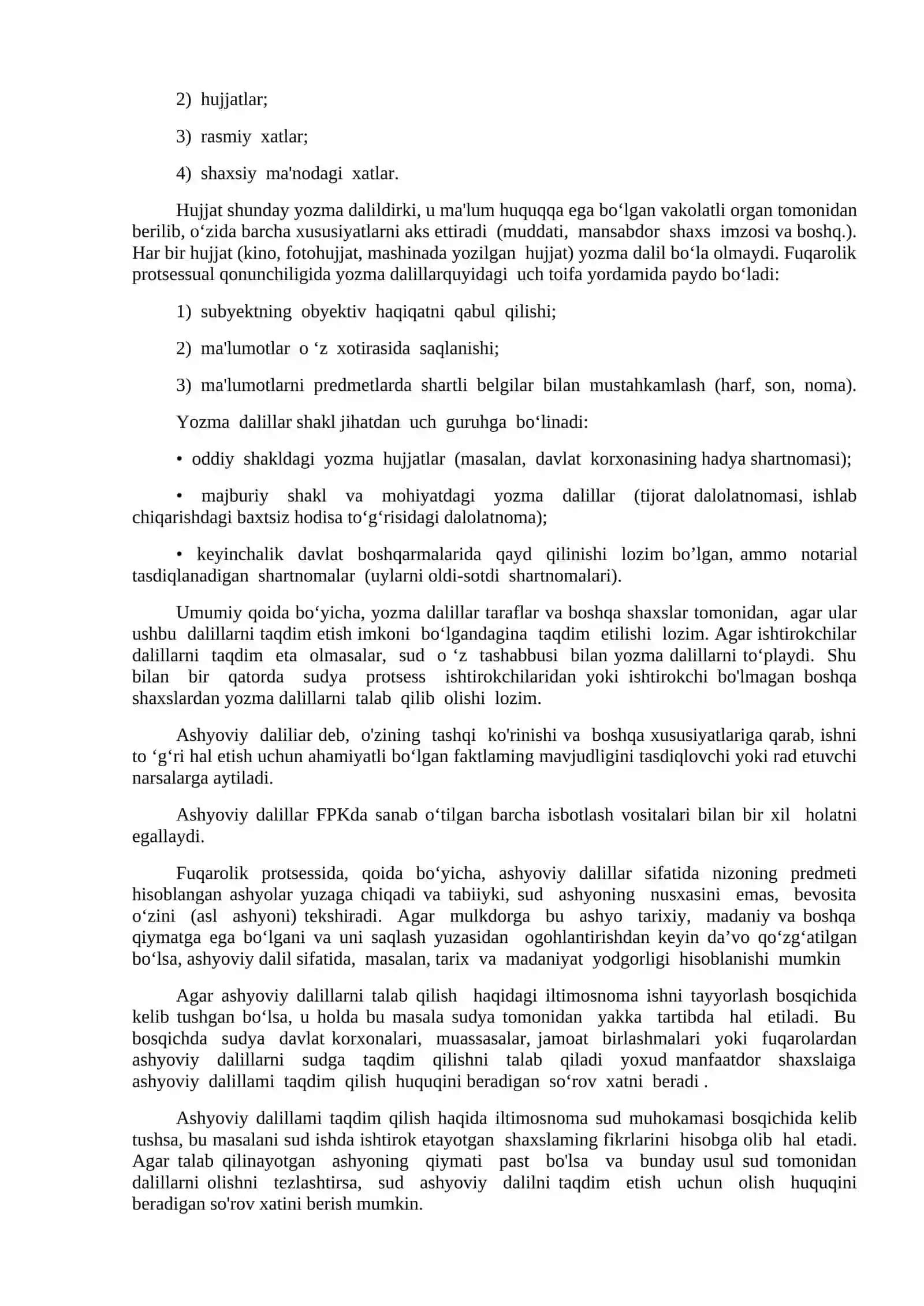 13-mavzu. Fuqarolik protsessida isbotlash va dalillar 4