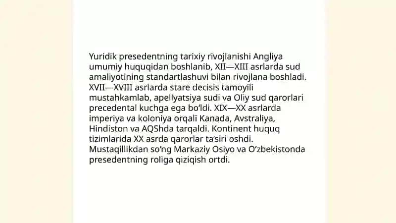 Yuridik presedent haqida maʼlumot 4