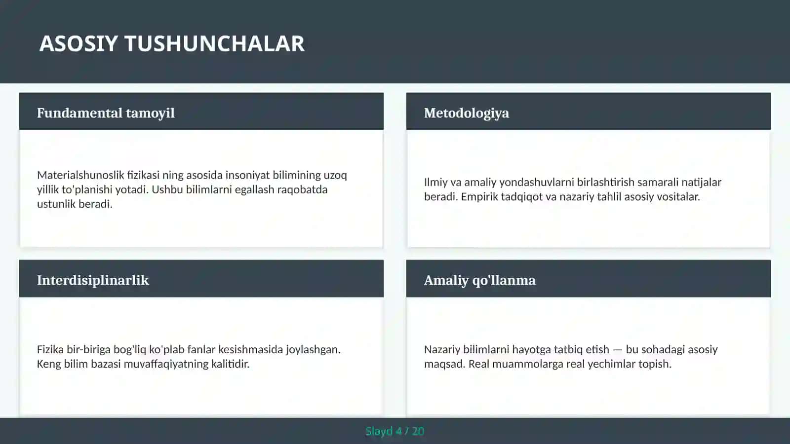 Materialshunoslik fizikasi 4
