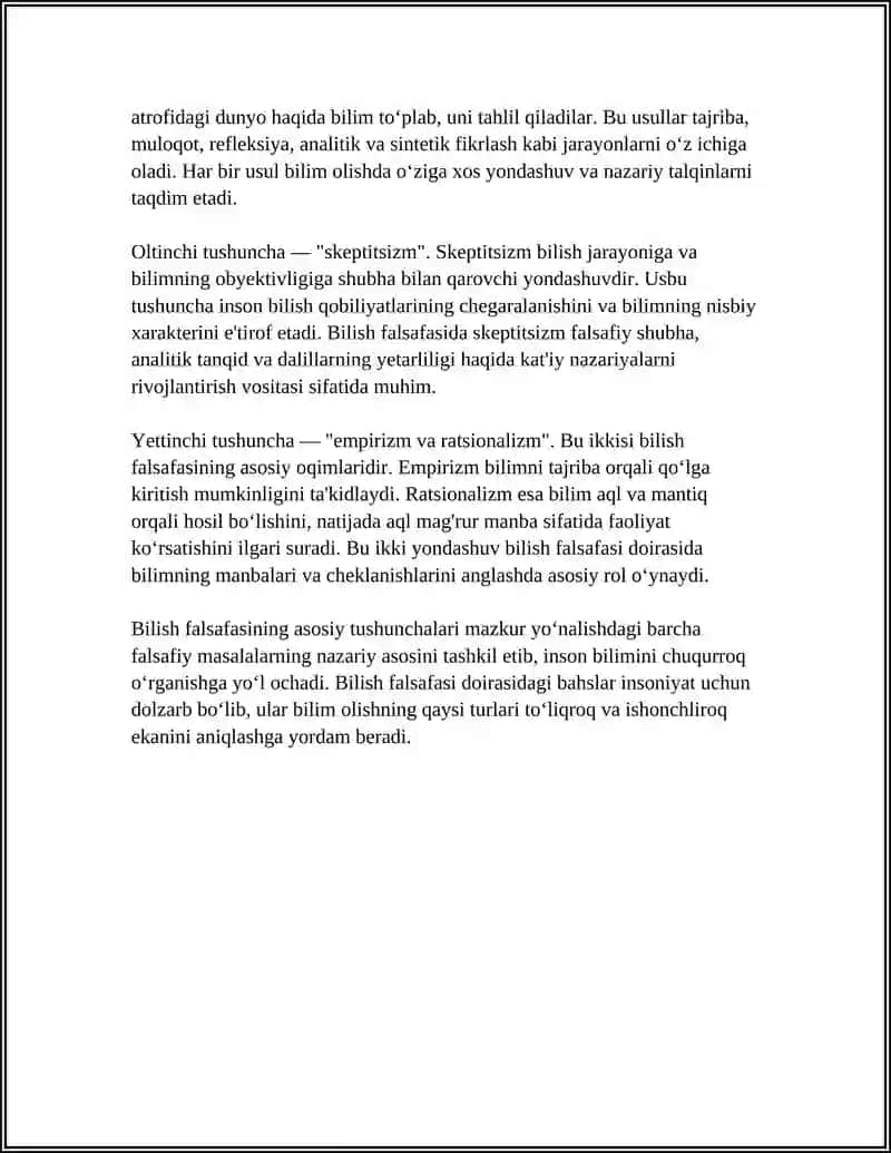 BILISH FALSAFASI 4
