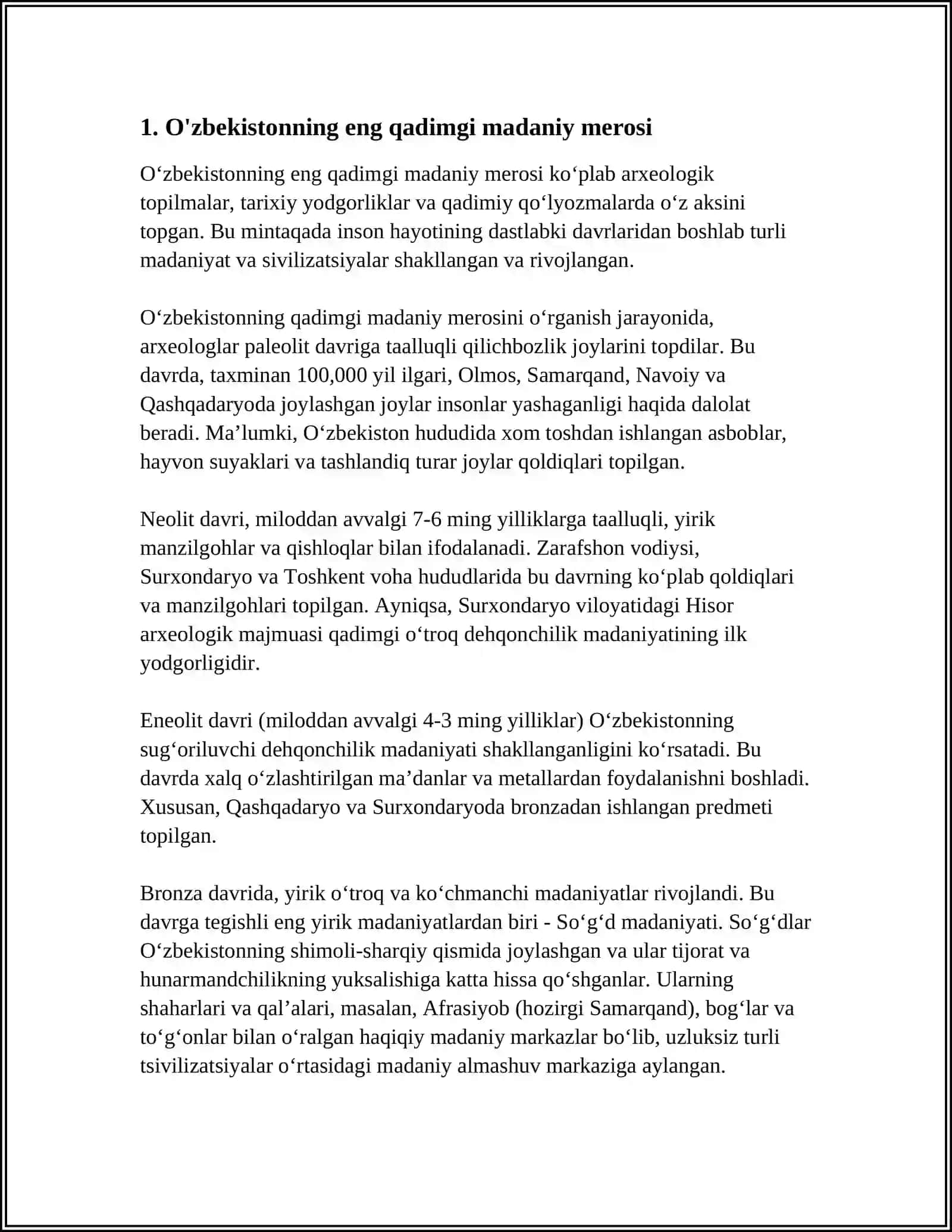 O'zbekistonning eng qadimgi madaniy merosi 4