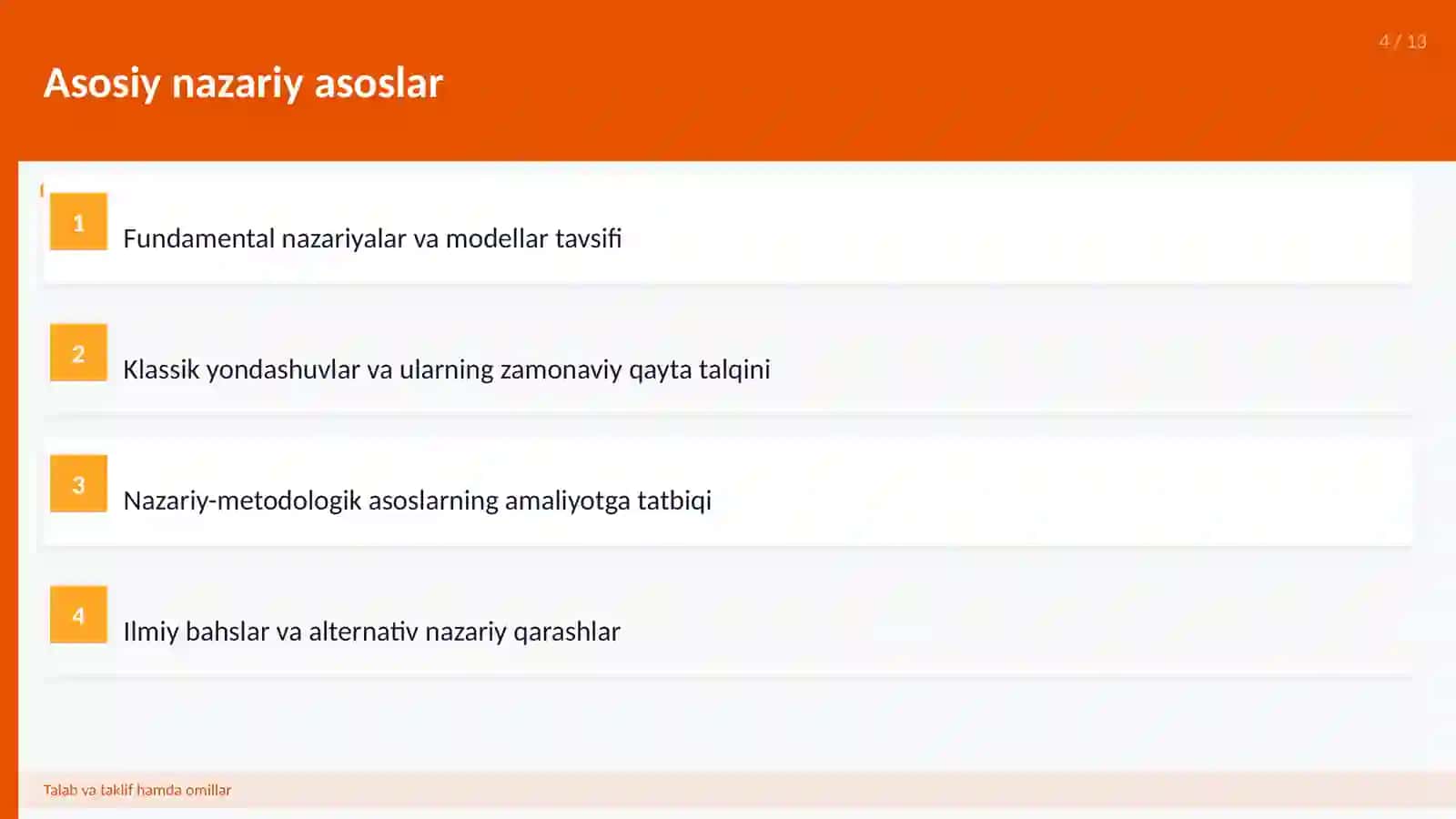 Talab va taklif hamda omillar 4
