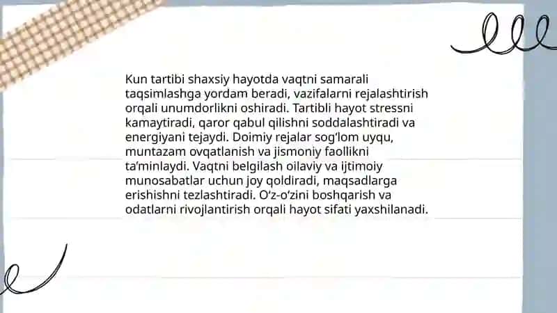 Kun tartibi va uning ahamiyati 4