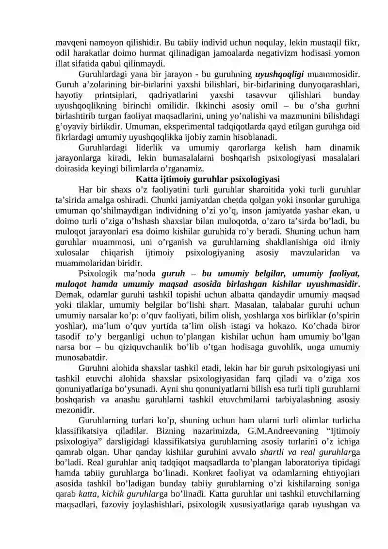 Kichik guruhlar psixologiyasi 4