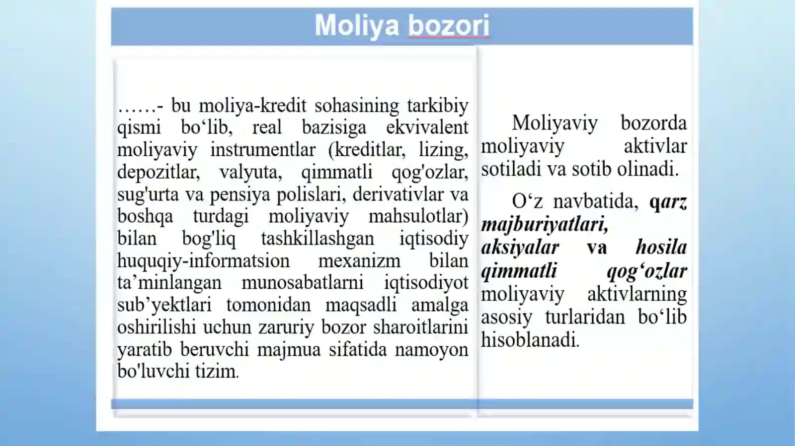 MOLIYA BOZORI VA INSTRUMENTLARI 4