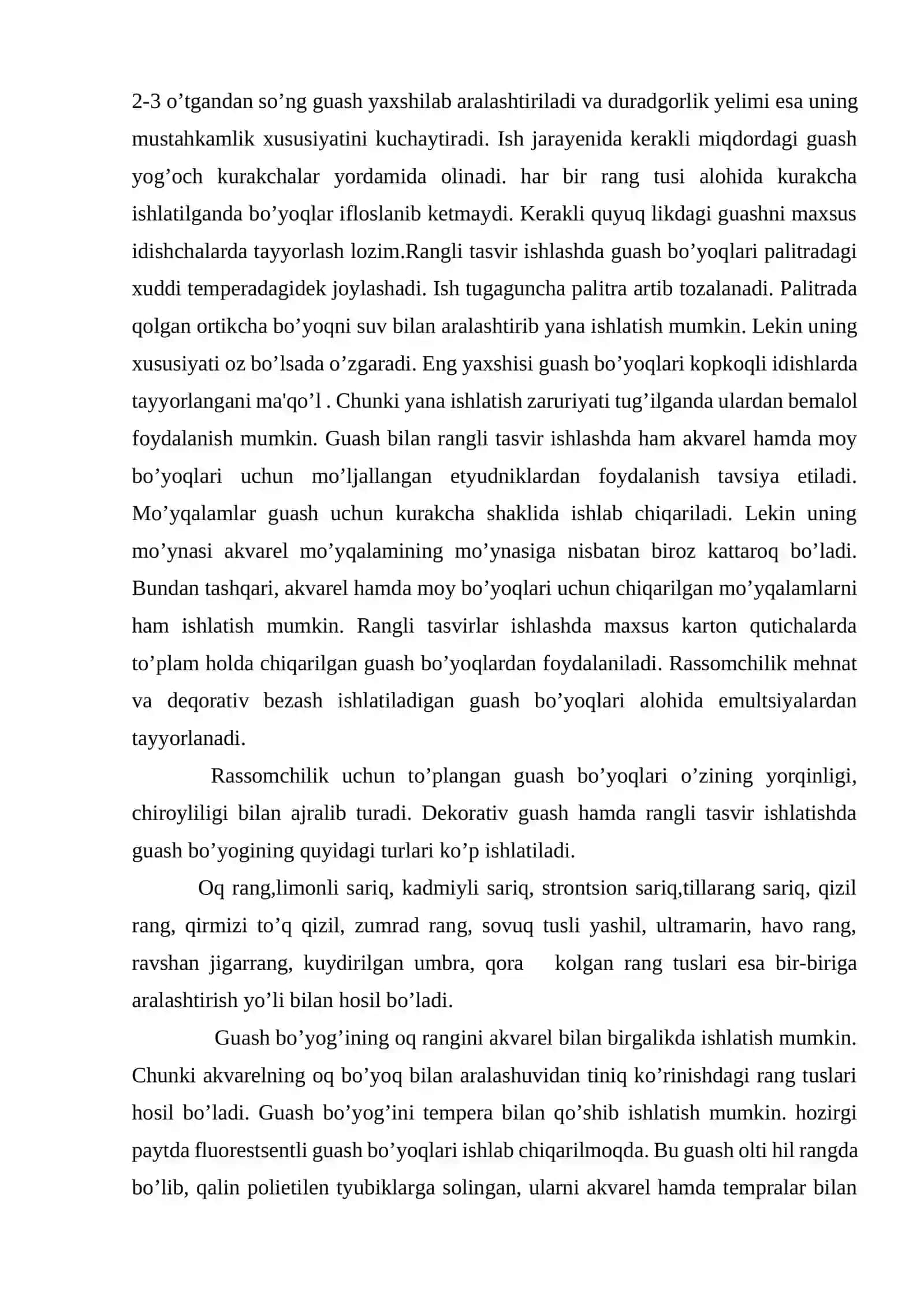 Guash bo’yoqlari va ular bilan ishlash 4