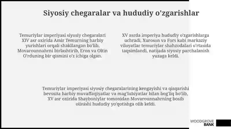 Temuriylar davlatining tarixiy geografiyasi 4