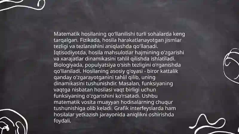 Matematikadan Hosila mavzusida 4