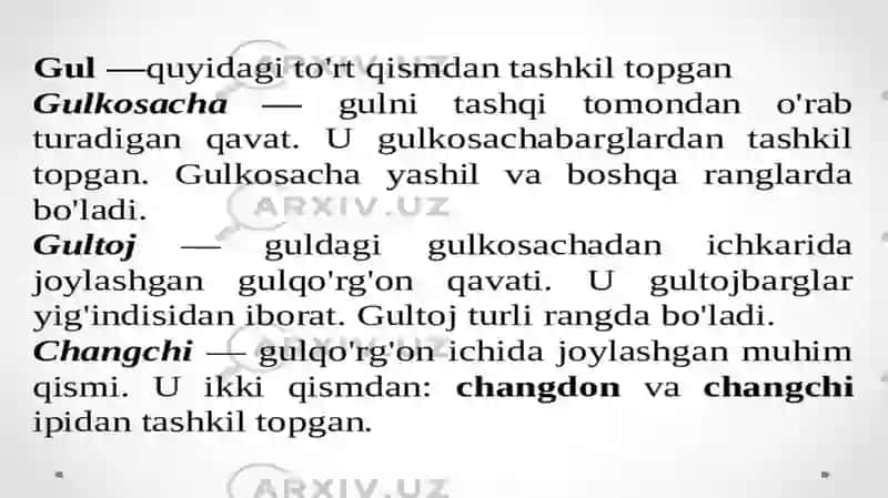 Gul o‘simliklarnig Generativ ko‘payish organi 4
