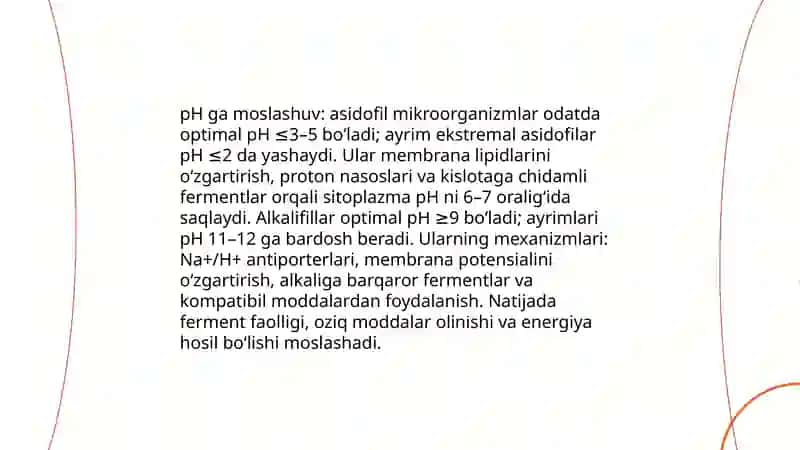 Mikroorganizmlarning muhitga moslashuvi 4