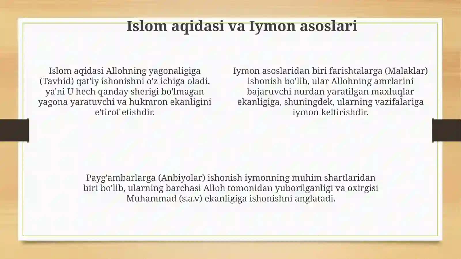 Islom manbalari va marosimlari 4