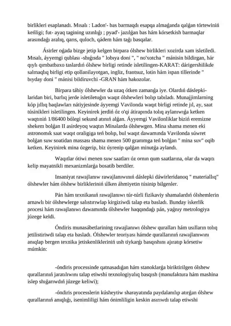 Standartlastırıw, metrologiya hám sapa basqarıw páni jáne onıń wazıypaları 4