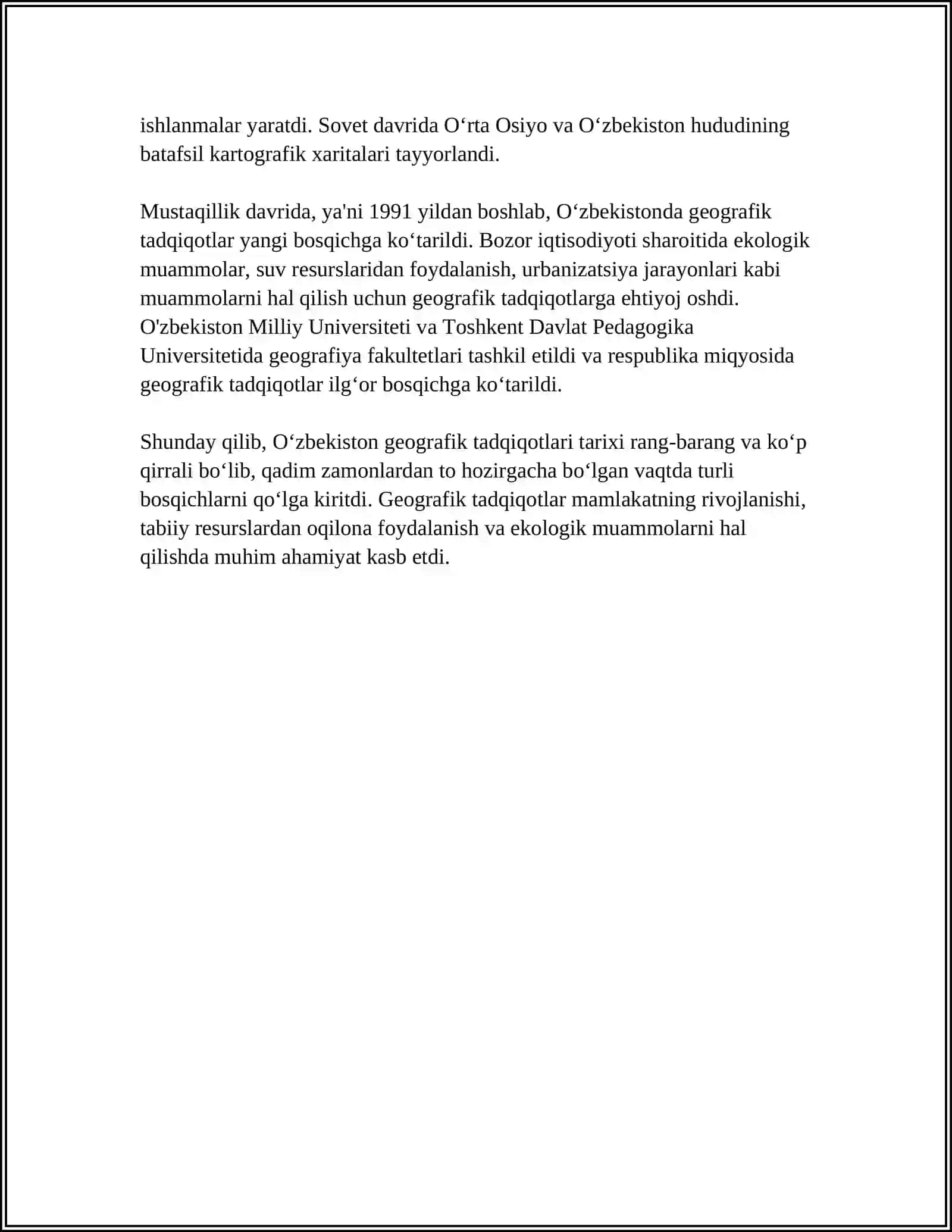 OʻZBEKISTONDA GEOGRAFIYA FANINING RIVOJLANISHI 4