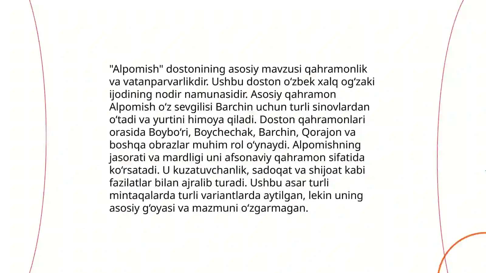 Folklor janrdagi asar tahlili:namunasi mustaqil ta’limda 4